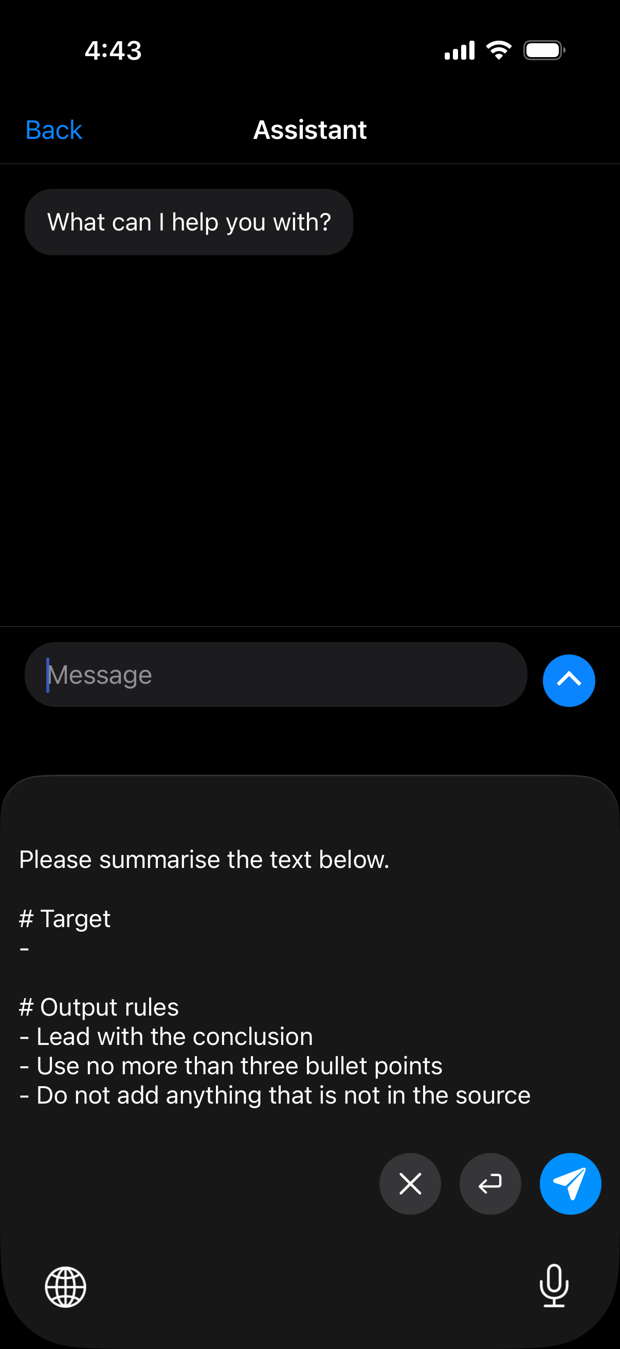 A ClipTap prompt about to be inserted into an AI chat input field